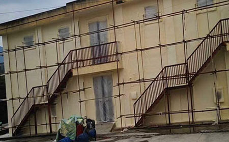 噴聚氨酯機器多少錢(圖2) 室外墻體保溫噴涂案例